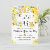 Cute bijen, zo zoet tot 15-jarige koninginnenziekt kaart (Staand voorkant)