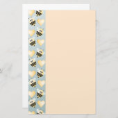 Cute bijes Honey Hearts Stationery Briefpapier (Voorkant / Achterkant)