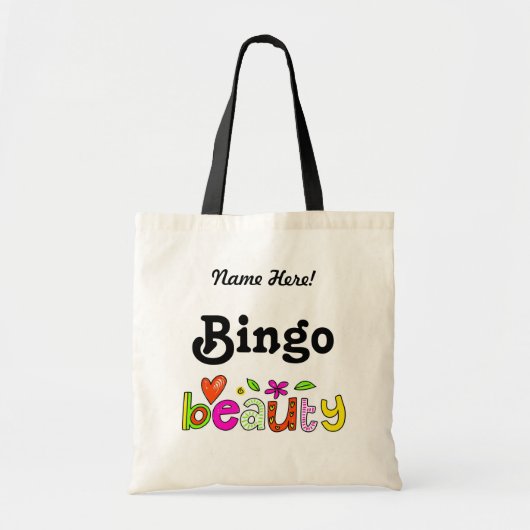 Cute Bingo Personaliseer de Speler van de Prijs va Tote Bag (Voorkant)