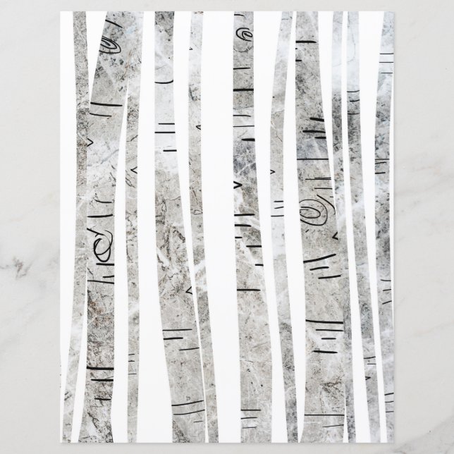 Cute Birch Tree Scrapbook Paper (Voorkant)