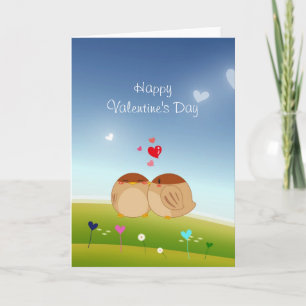 Cute Bird Couple Full of Love Heart Feestdagen Kaart