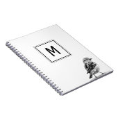 Cute Bird Custom Your Initial Letter Notitieboek (Rechterzijde)