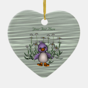 Cute Bird Daisy Flowers Ornament