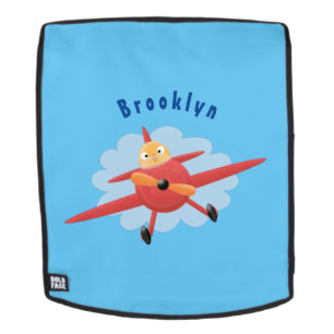 Cute bird flying red airplane cartoon illustratie rugtassen