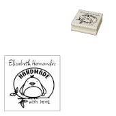 Cute Bird Handmade with Love Rubberstempel (Gestempeld)