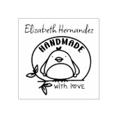 Cute Bird Handmade with Love Rubberstempel (Afrduk)