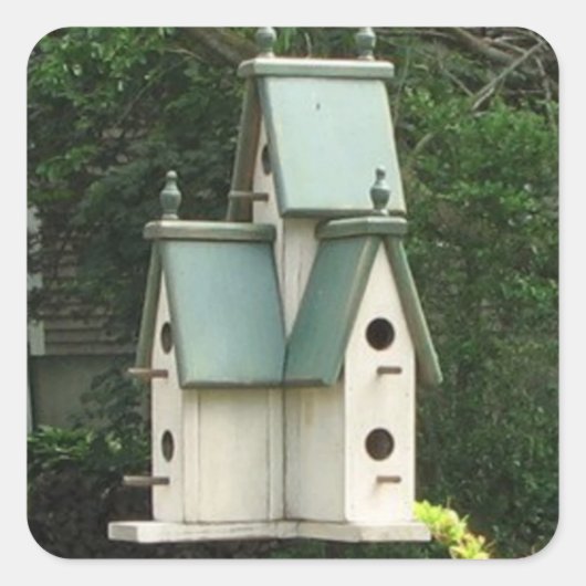 CUTE "BIRD HOUSE"-Sticker Vierkante Sticker (Voorkant)