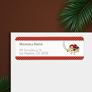 Cute Bird Kapitein Pirate ThMED Persoonlijk Etiket