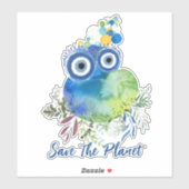 Cute Bird Save the Planet Sticker (Vel)