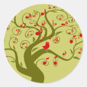 Cute Bird Tree Gifts and Invitting Ronde Sticker (Voorkant)