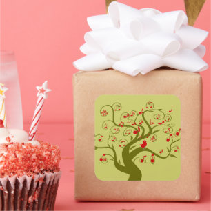 Cute Bird Tree Gifts and Invitting Vierkante Sticker