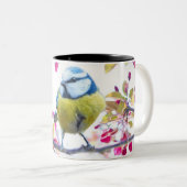 Cute Bird Tweekleurige Koffiemok (Voorkant rechts)