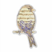 Cute Bird with Music Notes Customize  Sticker (Voorkant)