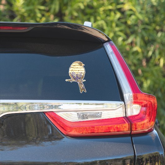 Cute Bird with Music Notes Customize  Sticker (Auto Zijkant)