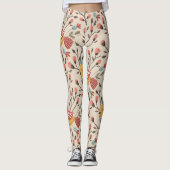 Cute Birds Boho Pattern Leggings (Voorkant)