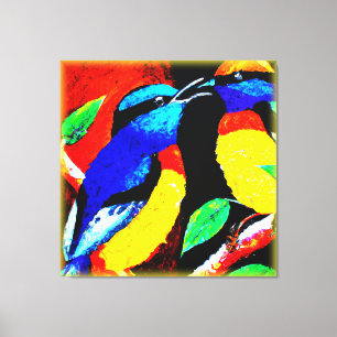 Cute Birds Couple. Bestel nu Canvas Afdruk