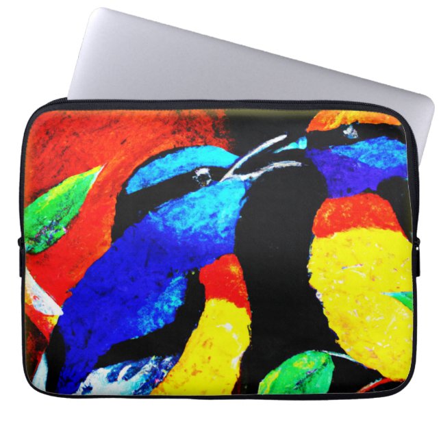 Cute Birds Couple. Bestel nu Laptop Sleeve (Voorkant)