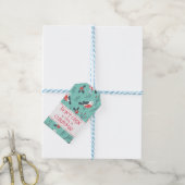 Cute Birds Kerstmis en Branches Pattern Cadeaulabel (Met Touw)