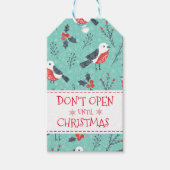 Cute Birds Kerstmis en Branches Pattern Cadeaulabel (Voorkant)