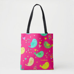 Cute Birds Love Hearts Draagtas