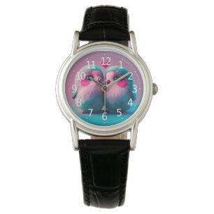 Cute Birds Love Hearts Valentijn Geïnspireerd kuns Horloge