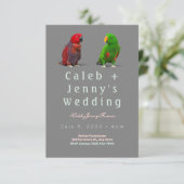 Cute Birds Wedding Invitation Kaart (Staand voorkant)