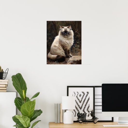 Cute Birman Cat Art Imprimer Poster (Bureau à domicile)