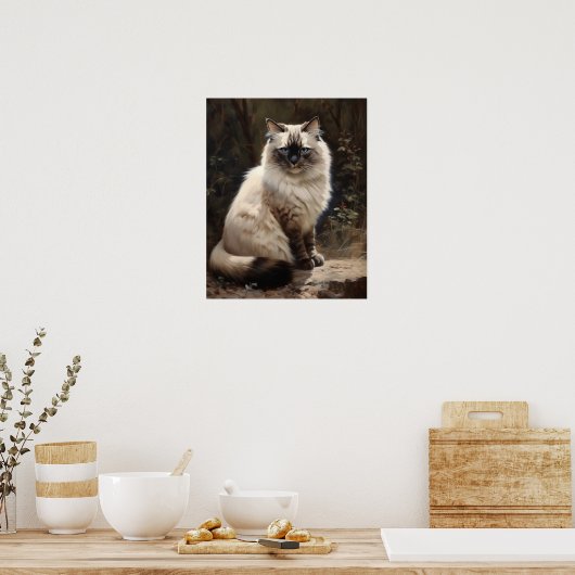 Cute Birman Cat Art Imprimer Poster (Cuisine)