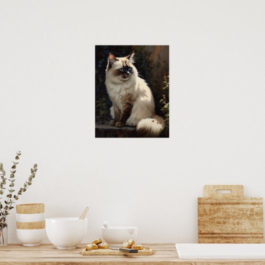 Cute Birman Cat Art Imprimer Poster (Cuisine)