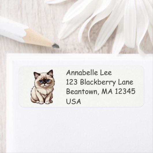 Cute Birman Étiquette de chats (En situation)