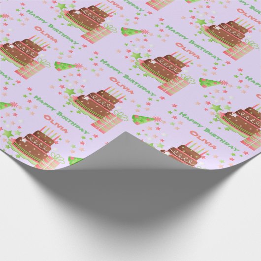 Cute Birthday Afbeeldingen Personalized Cadeaupapier (Hoek)