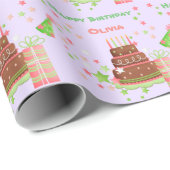 Cute Birthday Afbeeldingen Personalized Cadeaupapier (Rol Hoek)