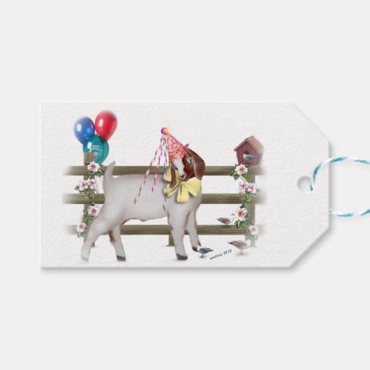 Cute Birthday Boer Goat Kind Gift Labels Cadeaulabel (Voorkant (Horizontaal))