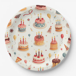 Cute Birthday Cakes Plates Papieren Bordje