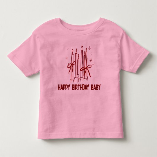 Cute Birthday Candle T-Shirt for Kids (Devant)