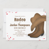 Cute Birthday Cowboy Rodeo QR Code Social Media Kaart (Voorkant)