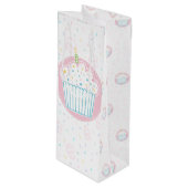 Cute Birthday Cupcake with Candle Wijn Cadeautas (Voorkant Gekanteld)