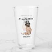 Cute Birthday Dog Glass Glas (Voorkant)