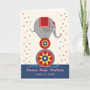 Cute Birthday for Child with Acrobat Elephant C Kaart
