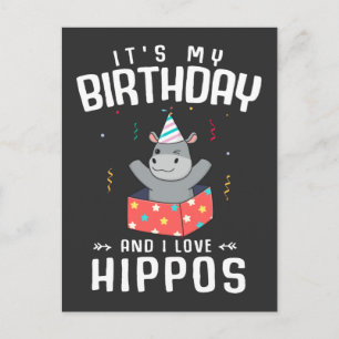 Cute Birthday Girls Boys Hippo Lover Briefkaart