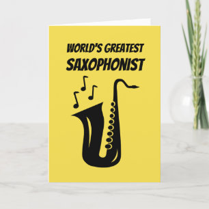 Cute Birthday greeting card for saxophone player Kaart