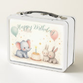 Cute Birthday Greeting with Animal Friends (Achterkant)