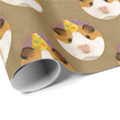 Cute Birthday Guinea Pig Pattern Cadeaupapier (Rol Hoek)