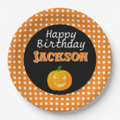 Cute Birthday Halloween Paper Borden Papieren Bordje (Voorkant)