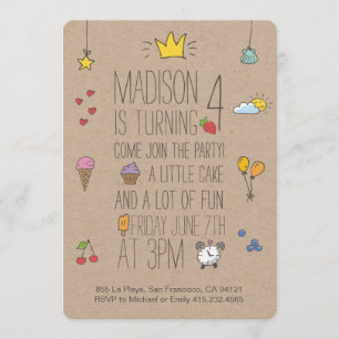 Cute Birthday Invitation pour petits garçons et fi