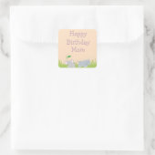 Cute Birthday Ma Safari Animals Vierkante Sticker (Tas)