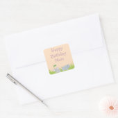 Cute Birthday Ma Safari Animals Vierkante Sticker (Envelop)