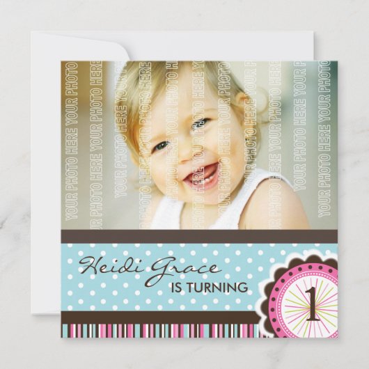 Cute Birthday Party Invitation Kaart (Voorkant)