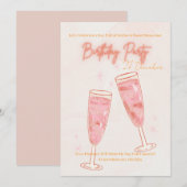 cute BIRTHDAY PARTY INVITE Kaart (Voorkant / Achterkant)