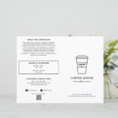 Cute Black and White Coffee Cup Coffee Shop Menu (Staand voorkant)